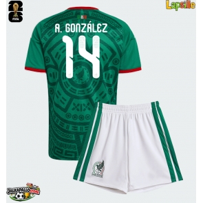Meksiko Armando Gonzalez #14 Kotipaita Lapsille MM-kisat 2026 Lyhythihainen (+ shortsit)